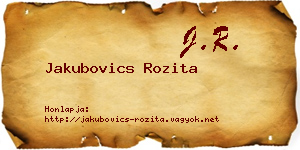 Jakubovics Rozita névjegykártya